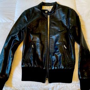 Adidas Y-3 Leather Bomber Jacket Size Medium